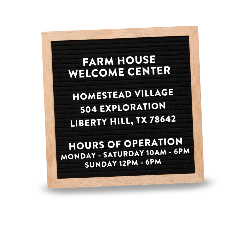 Farm House Welcome Center Board