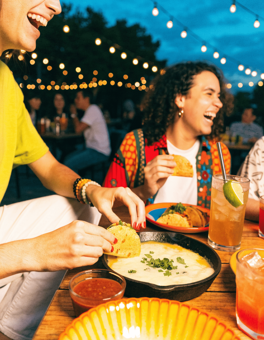 Dinner out at a Liberty Hill restaurant patio